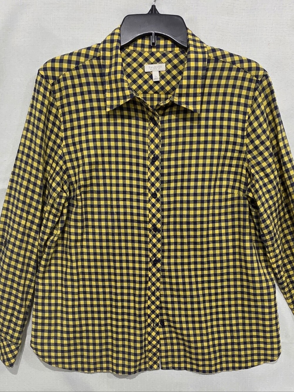 Talbots Yellow and Black Button-Down Shirt